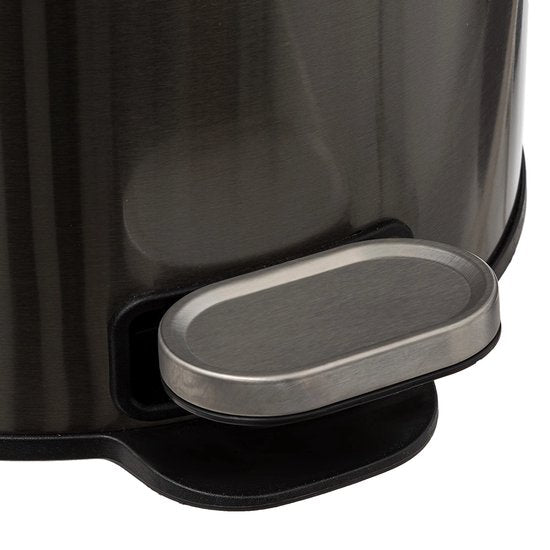 5Five Mülleimer/Treteimer Delta – Titan – Metall – 30 Liter – 39 x 33 x 62 cm – Küchenabfalleimer