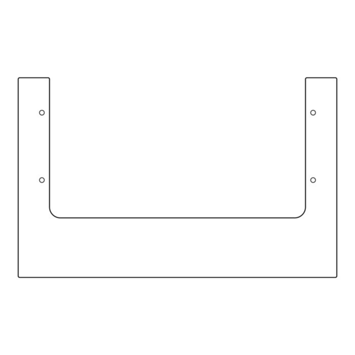 Electrolux Glasplatte - Boden - U-Form - 89,8 x 20,5 cm - Schwarz