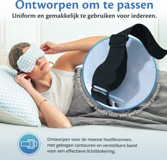 EL-Life - Schlafmaske mit Kühlfunktion – Samt, verstellbar – für erholsamen Schlaf