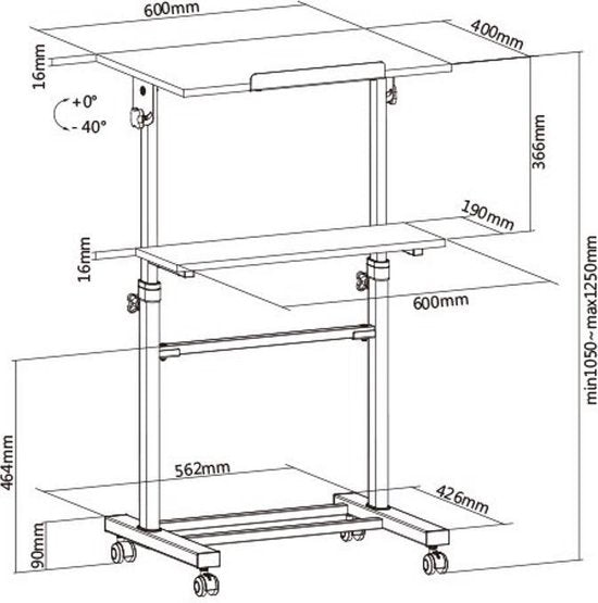 Rednerpult - Präsentationsmöbel - mobil - höhenverstellbar