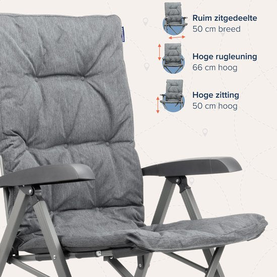 TRVLMORE - Campingstuhl - Inklusive Tragetasche - 150 kg Tragfähigkeit - Grau