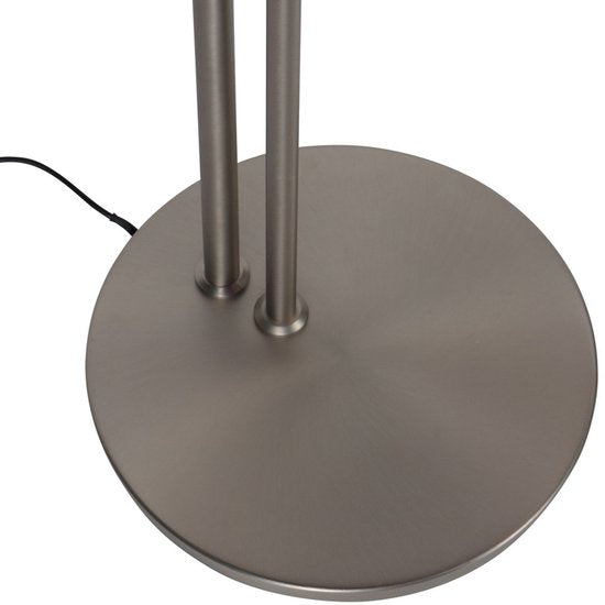 Stahlfarbene Stehlampe 4386ST – Soleil 2 mit dreh- und neigbarem Arm, 185 cm hoch, modernes Stahl-Design, 6500 Lumen, Steinhauer Exclusive