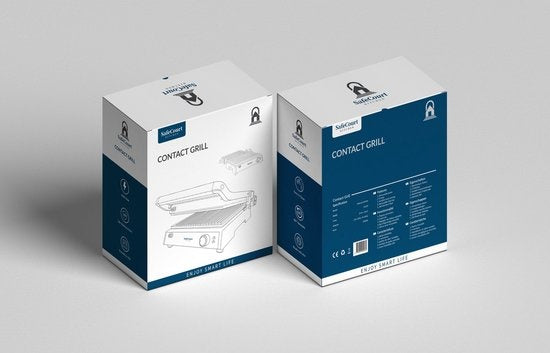 Safecourt Kitchen - 3-in-1 Kontaktgrill - Toaster - Abnehmbare Platten - 180 °C Gril - Schwarzl