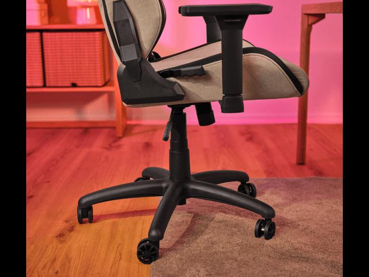 Trust GXT 723 Ruya Gaming-Stuhl – Bequemer Stoffbezug – Beige