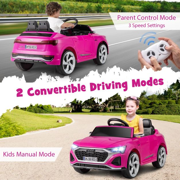 Coast 12V Elektro-Kinderauto Audi SQ8 mit Fernsteuerung Schwarz/Pink