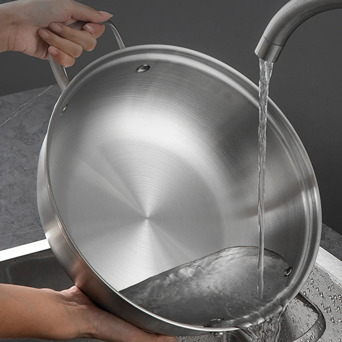 Maxcook Hotpot, 3-lagig, Edelstahl 304 – 28 cm – Doppelgriff, induktionsgeeignet