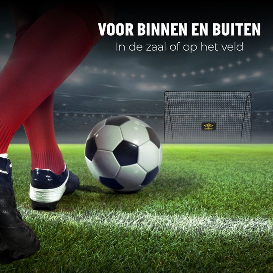 Umbro Fußballtor – Fußballtor 300 x 120 x 205 cm – Großes Fußballtor – Spielgerät für Kinder und Erwachsene – Schnelle Montage – Fußball-Trainingstor – Metall – Schwarz/Gelb