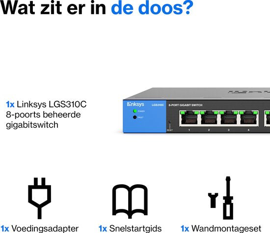 Linksys LGS310C – Netzwerk-Switch – Managed – 8 Ports – 2 SFP-Ports – Schwarz