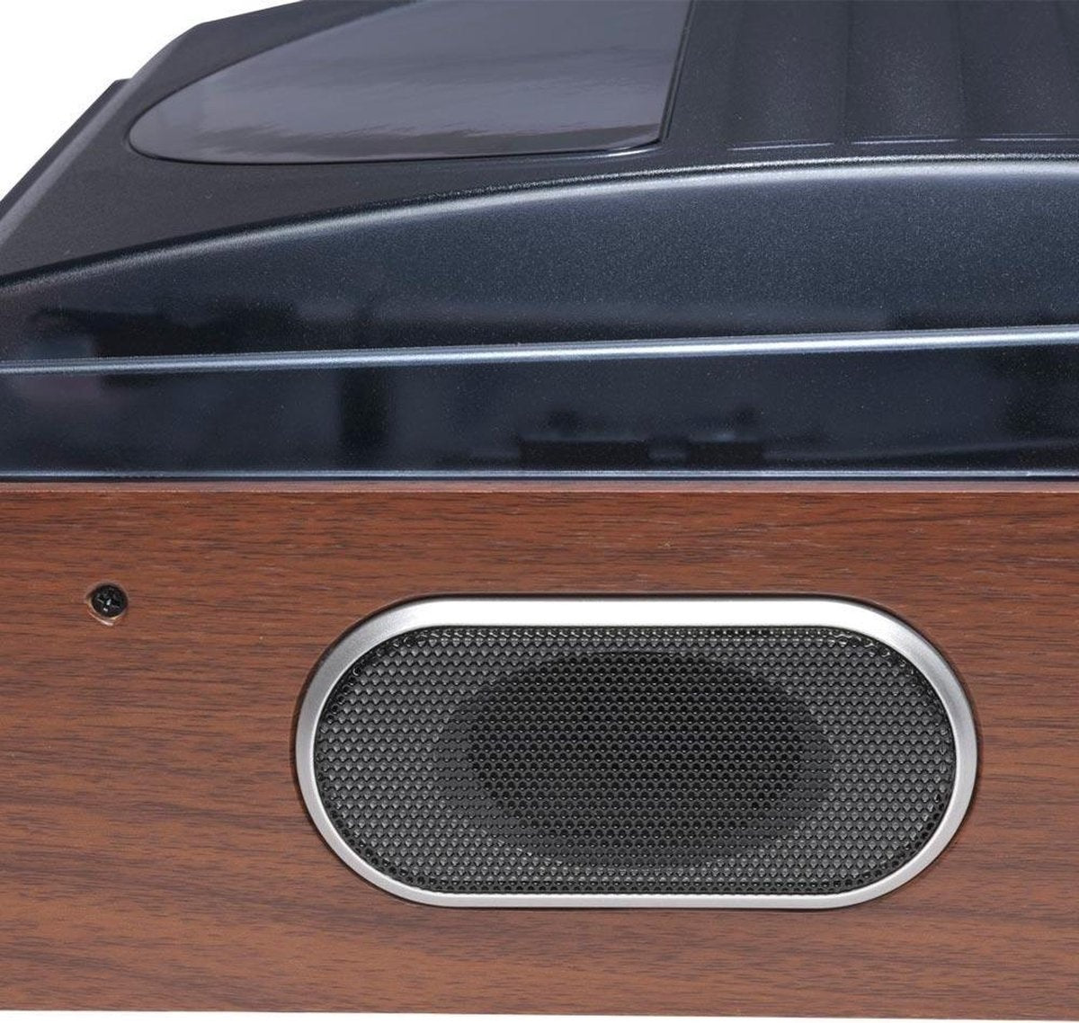 Denver Retro-Schallplattenspieler - Integrierte Lautsprecher - FM-Radio - Auto-Stopp-Funktion - AUX - Phono - VPR190 - Holz/Silber