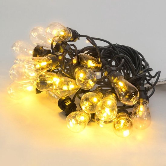 PartyLight LED-Partybeleuchtung – 20 Lämpchen – 12,5 m – warmweißes Licht