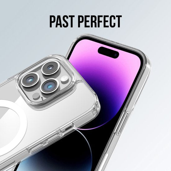 Podec Magsafe Case Passend für iPhone 14 Pro - Mit 3x Bildschirmschutz + 3x Kameraschutz - Magnetisch mit Ring Transparent - Handytasche Transparentes Case