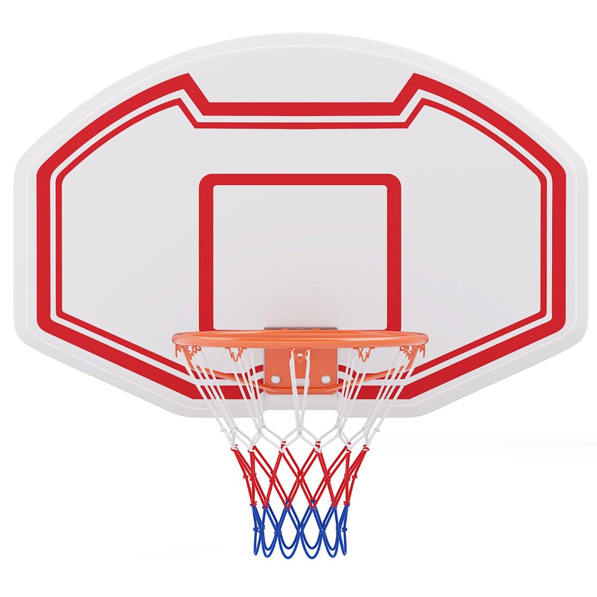Coast Professional Ø45 cm Basketballkorb mit robustem 91x61 cm PE-Backboard - Innen und Außen, Weiß/Rot