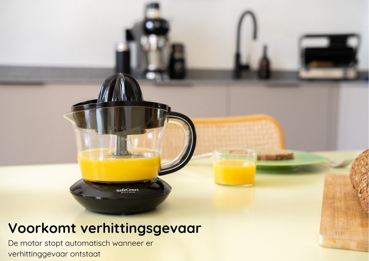 Safecourt Kitchen - Elektrische Zitruspresse - Leistungsstarke Presse für frischen Saft - Schwarz