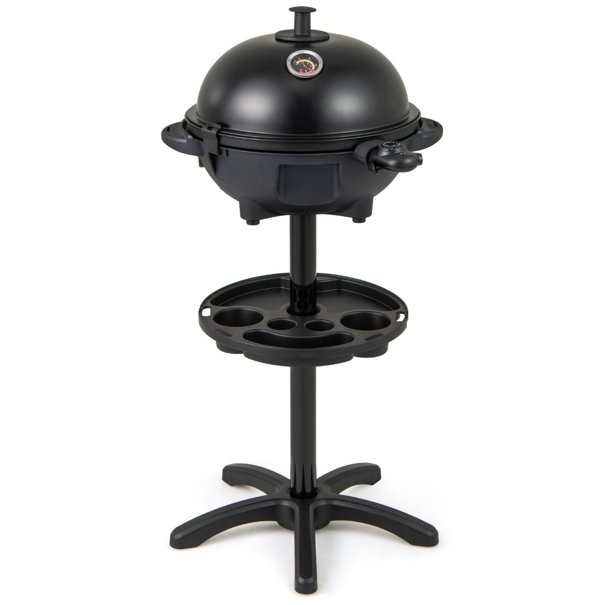 Coast Electric 2-in-1 Grill & Tischgrill - Ø 40 cm schwarzer Grill mit abnehmbarem Ständer (63 × 100 cm)