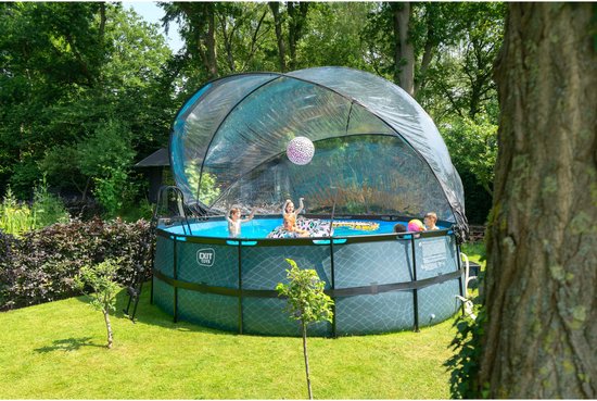 EXIT Schwimmbadüberdachung ECO ø488 cm – Schwimmbadkuppel – Universell einsetzbar – Schwimmbadzubehör – Wetterfest