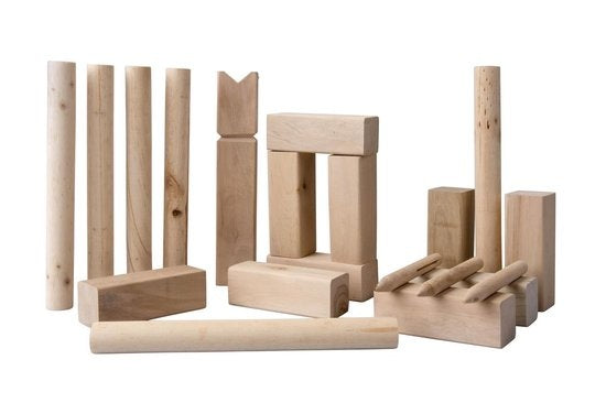 Eddy Toys Kubb Spiel - Kubb - Wikingerschach - Holz - mit Aufbewahrungstasche - klein