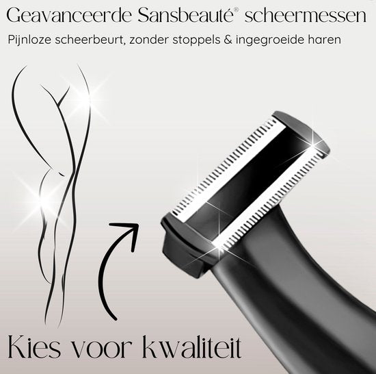 4-in-1 Bikini-Trimmer - Sansbeauté® - Gesicht - Achseln - Beine - Bikinizone - Augenbrauentrimmer - Gesichtshaarentfernung Damen - Intimbereich - Ladyshaves Bikini - Epilierer elektrisch