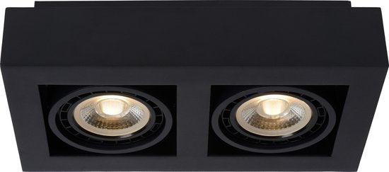 Lucide ZEFIX – Deckenstrahler (Deckenleuchte) – LED „Dim to warm“ – GU10 (ES111) – 2×12 W, 2200 K/3000 K – Schwarz