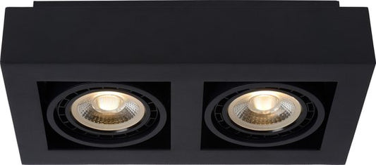Lucide ZEFIX – Deckenstrahler (Deckenleuchte) – LED „Dim to warm“ – GU10 (ES111) – 2×12 W, 2200 K/3000 K – Schwarz