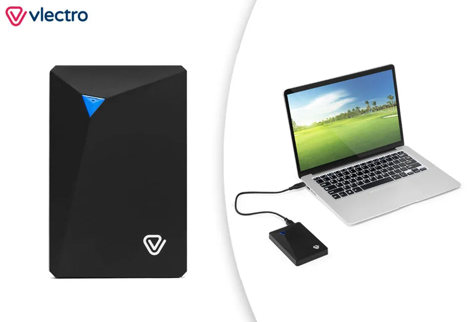 Vlectro Externe Festplatte – 1000 GB – USB 3.0 – Aluminium – Stoßfest