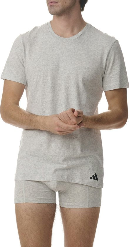 adidas Sportswear 3er-Pack T-Shirt mit Rundhalsausschnitt – Active Core Cotton – Unterhemd für Herren – schwarz/weiß/grau meliert