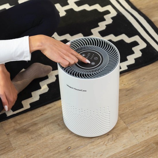 Vitapur Luftreiniger – Air purifier – Luftreiniger mit HEPA-Filter – Ionisator mit 360-Grad-Luftstrom – extrem leise mit Timer – weiß