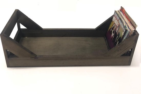 Lagerung LP Schallplatten hölzerne Lagerung Kiste 7-Zoll-Singles - 75 bis 100 Stück - braun