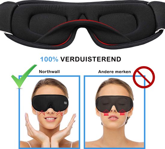 Northwall Schlafmaske Luxe - 100% Entstaubung - 3D-Gedächtnisschaum