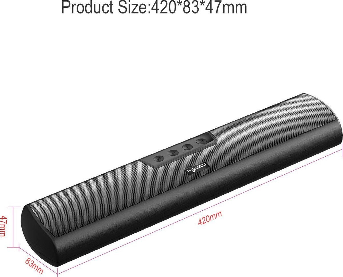 HXSJ Q3 Soundbar PC-Lautsprecher - AUX / Bluetooth kabellos - für Desktop-Computer / Notebooks / Smart TVs / Projektoren - Schwarz