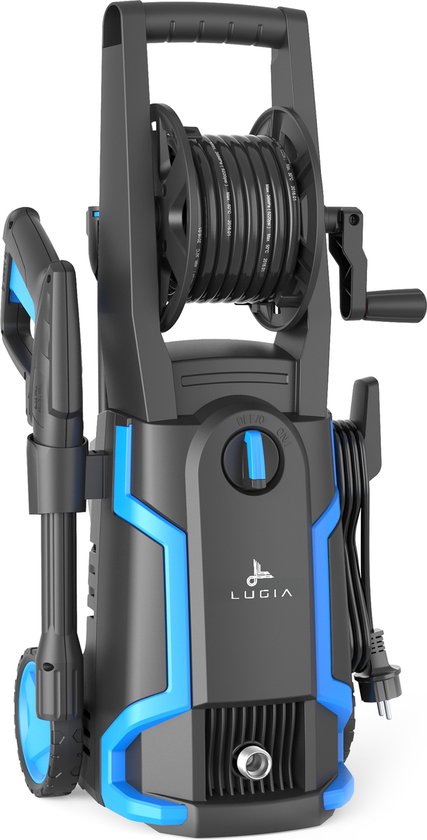 Lugia Hochdruckreiniger – 135 bar – 1600 W – 430 l/h – Kombipaket mit Terrassenreiniger – Rotationsbürste und Turbo-Düse