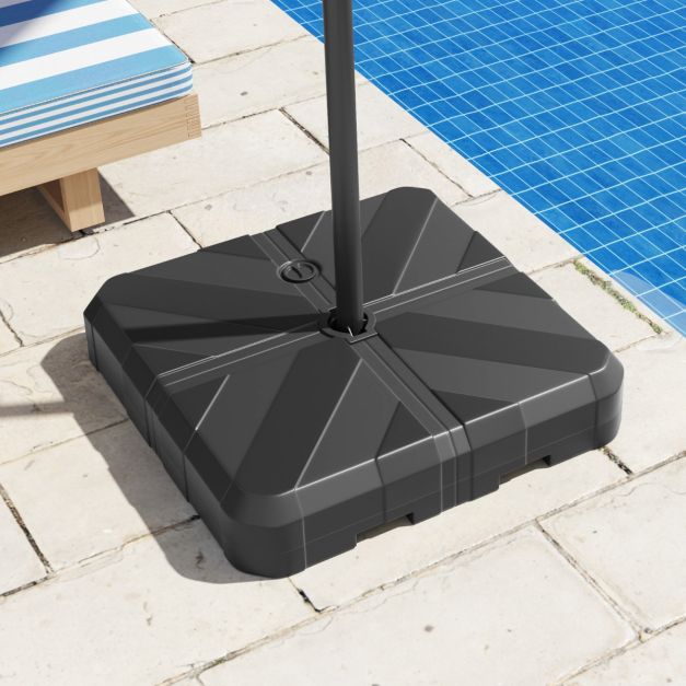 Coast Sonnenschirmfuß - 67x67x13 cm - Füllbar mit Wasser und Sand bis zu 80 kg - Schwarz