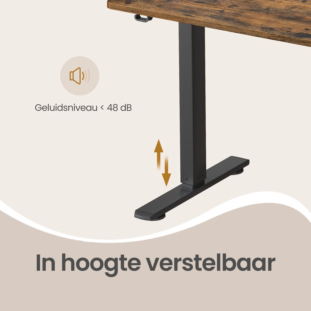 Joyfurnos Elektrischer Steh-Sitz-Schreibtisch 140 x 60 cm – Höhenverstellbar mit Speicherfunktion – USB-C – Braun