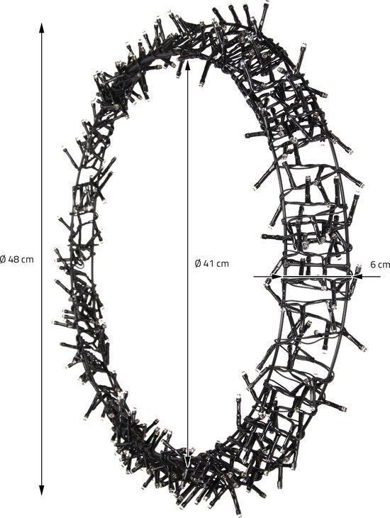 H&S Weihnachtskranz - Ring - Ø48cm - 400 Leds - 8 Einstellungen - Extra Warm White