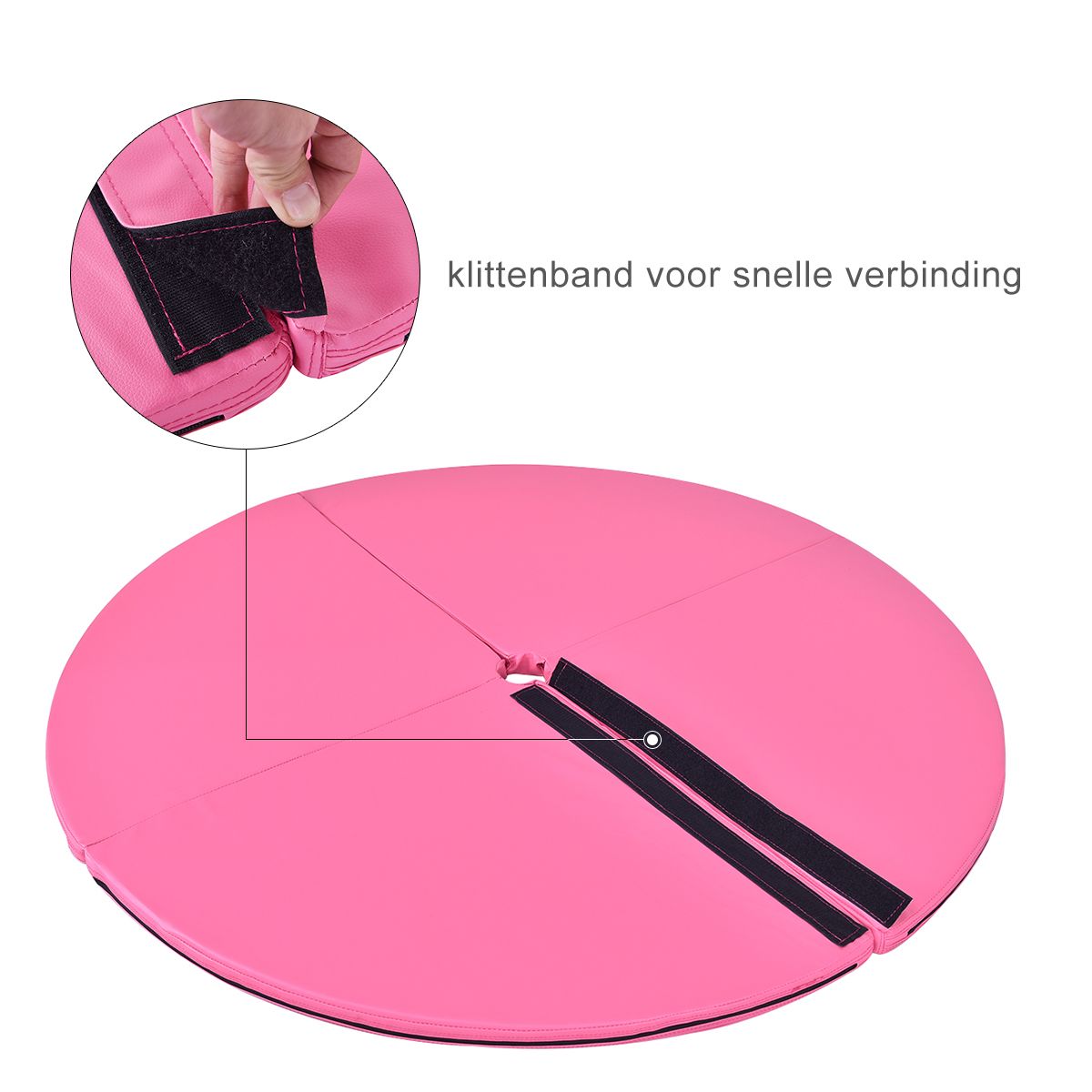 Coast Pole Dance Matte Ø150 x 5 cm Pink - Faltbare Gymnastik- & Schutzmatte mit Klettverschluss PVC