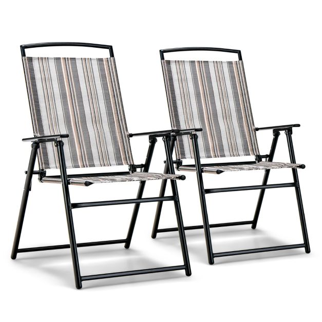 Coast Gartenstühle - Klappbar - Ergonomisch - Tragbar - 51 x 61,5 x 92 cm - Grau