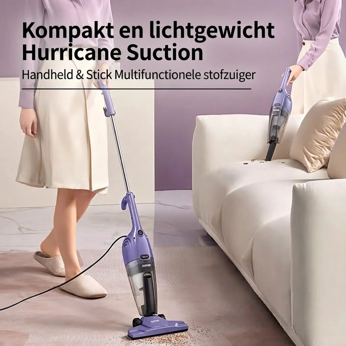 Ochama 2-in-1-Staubsauger mit Kabel (Hand- und Stabstaubsauger) 0,5 l – Leicht, 500 W hohe Saugleistung, schlankes Design, transparenter Staubbehälter, einfach zu montieren/demontieren – Ideal für Haushalte mit Haustieren