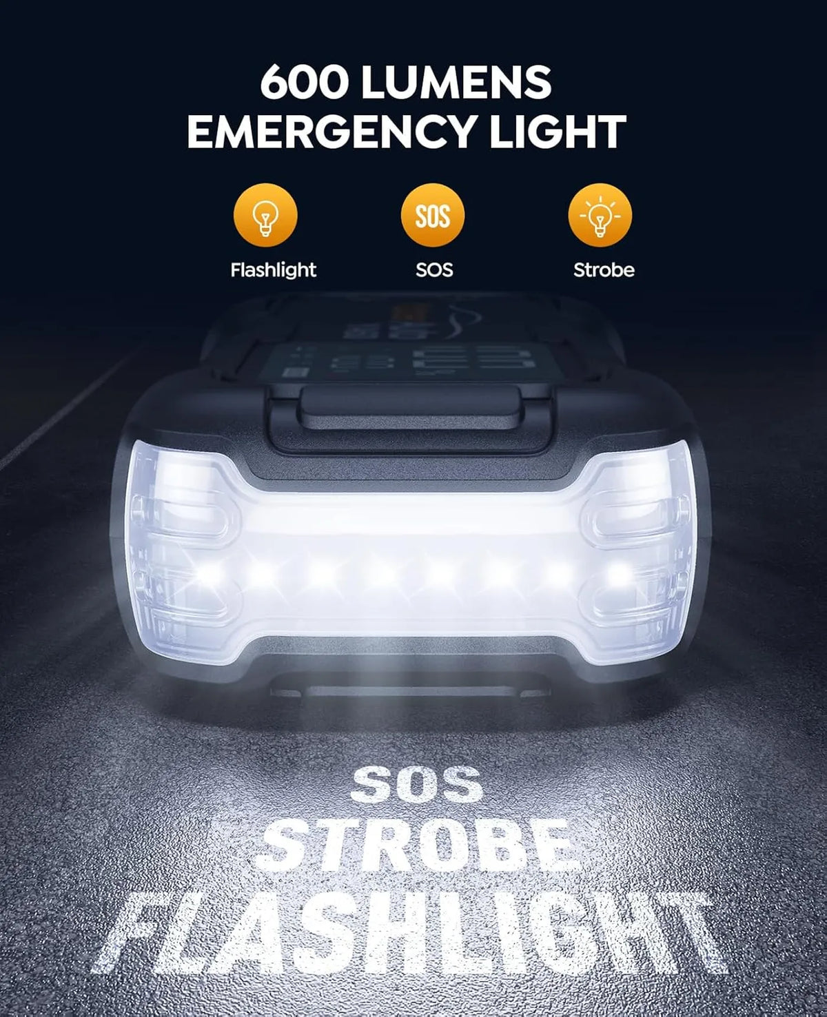 YaberAuto YA60 Starthilfe 8000 A – 26.800 mAh – 65 W Schnellladung, LED