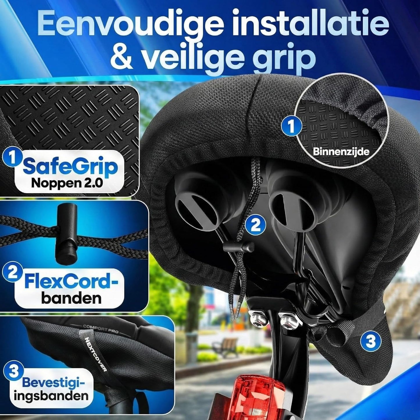 Nextcover CoverPro Sattelbezug – Memory Foam 4.0 – Ergonomisch – Citybike