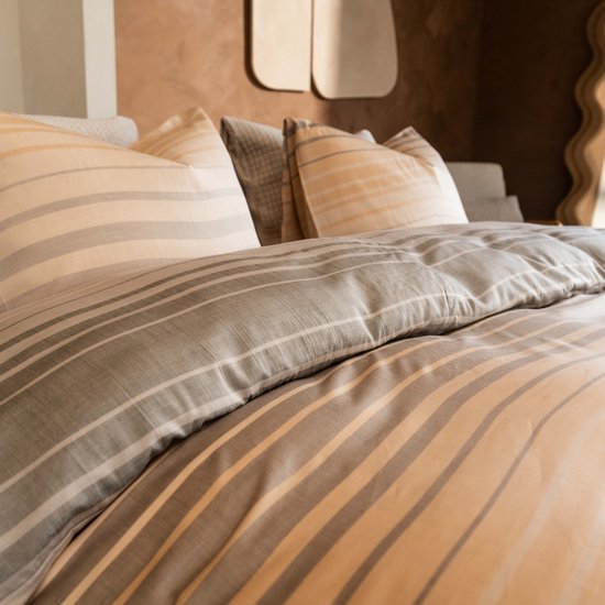 Kayori Hibara Bettbezug aus Tencel – 140 x 200–220 + 1 Kissenbezug – Einzelbett – Weich & kühlend – Sand