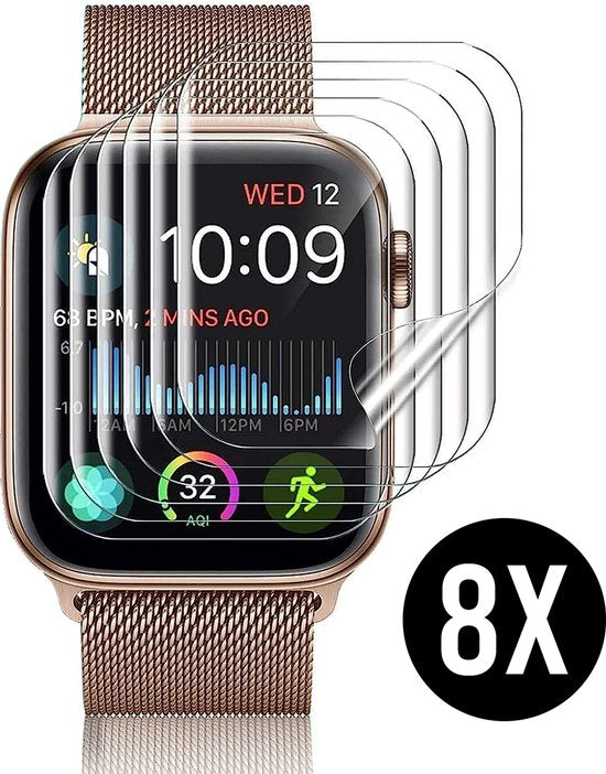 Displayschutzfolie für Apple Watch Series 4 / 5 / 6 / SE – 40 mm Displayschutzfolie – Podec – 8 Stück