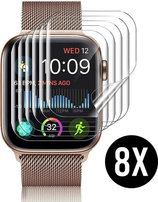 Displayschutzfolie für Apple Watch Series 4 / 5 / 6 / SE – 40 mm Displayschutzfolie – Podec – 8 Stück