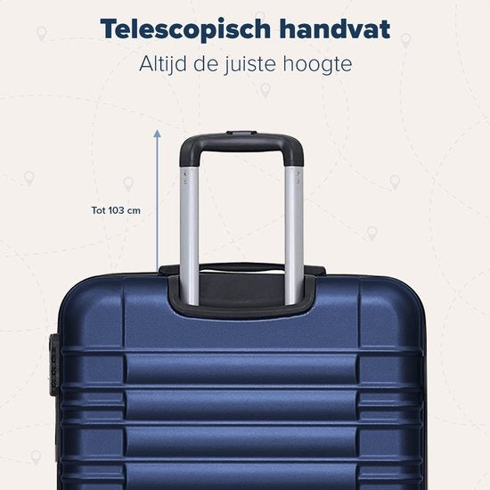 TRVLMORE - Koffer - Handgepäck - 54x36x20cm - 38L - Dunkelblau