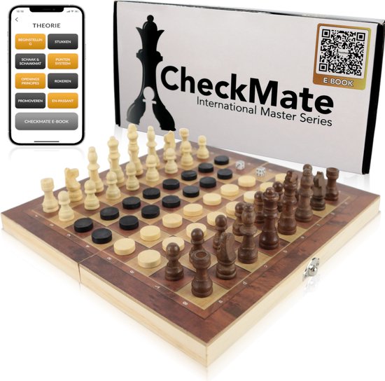 Windsor CheckMate Schachbrett - Schach und Backgammon Set
