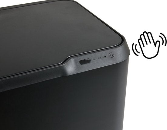 Umuzi Cleaning - Recyclingeimer 63L - Abfalleimer - Sensor - 30.5x41x78cm - Matt Schwarz