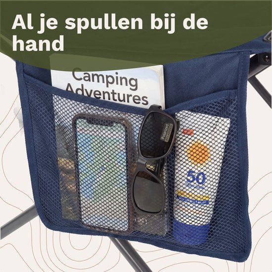 TRVLMORE Campingstühle XXL - klappbar - 2er-Pack - 160KG Tragkraft - Inkl. Tragetasche - Klappstuhl - Angelstuhl - Campingstuhl - Klappstuhl - Blau