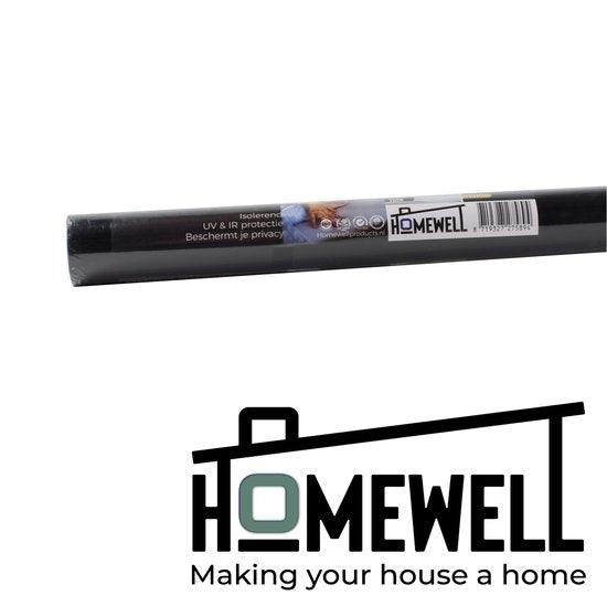Homewell Verduisteringsdoek 90x200cm - Raamfolie Verduisterend - Blackout - Anti Inkijk, Isolerend en Zonwerend - Herbruikbaar - Statisch ‚Äì Zwart