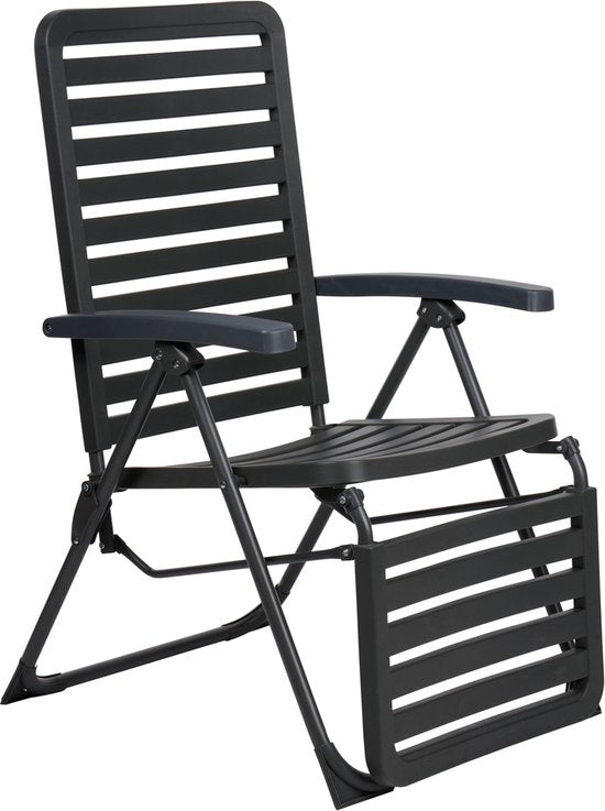 Lifetime Garden Verstellbarer Gartenstuhl - Sitz- und Liegestuhl Garten - Campingstuhl faltbar - 104 x 62 x 151cm - Schwarz