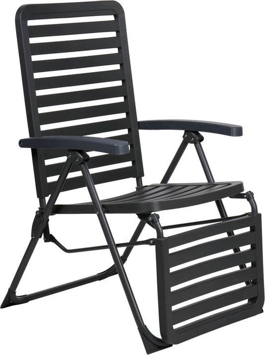 Lifetime Garden Verstellbarer Gartenstuhl - Sitz- und Liegestuhl Garten - Campingstuhl faltbar - 104 x 62 x 151cm - Schwarz