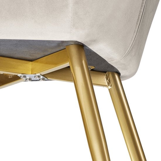 tectake - Stuhl Marilyn in Samtoptik - creme/gold - 404623
