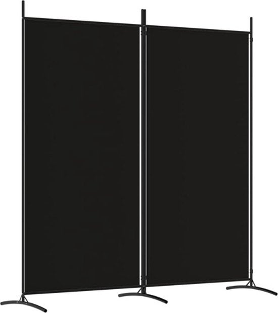 vidaXL – Raumteiler – mit – 2 – Paneelen – 175 x 180 – cm – Stoff – schwarz